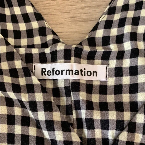 Reformation Black and off-white/cream Mini Dress - Picture 2 of 8